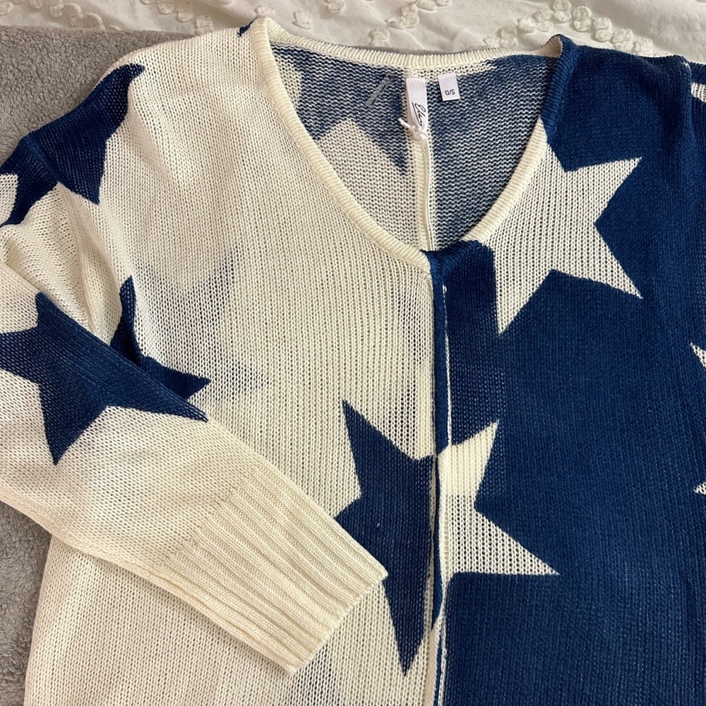 NWT Blue and white knit sweater